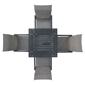 5 Pieces Patio Dining Set, Outdoor Furniture Table and Swivel Chairs Set, All Weather Garden Furniture Table Sets