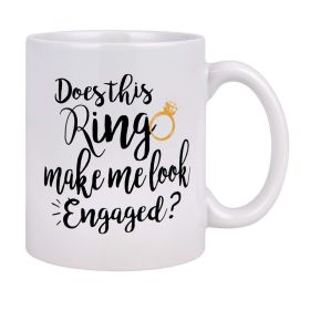 Engaged Mug, New Gift For Women, A Ceramic Coffee And Tea Cup 325ml (Option: WHITE)