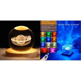 LED Water Ripple Ambient Night Light USB Rotating Projection Crystal Table Lamp RGB Dimmable Home Decoration 16 Color Gifts (Option: 3W-Set7-1PC)