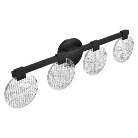LED Bathroom Vanity Lights Over Mirror 5 Light 30W Dimmable LED Vanity Light Bar Black Bathroom Wall Lights Acrylic Bathroom Lighting Fixtures (W (Numbers of Light: 4-Light)
