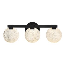 LED Bathroom Vanity Lights Over Mirror 5 Light 30W Dimmable LED Vanity Light Bar Black Bathroom Wall Lights Acrylic Bathroom Lighting Fixtures (W (Numbers of Light: 3-Light)